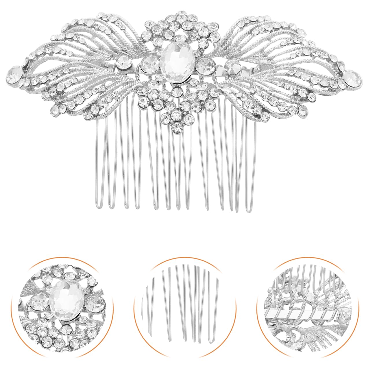 FRCOLOR Bridal Hair Comb with Rhinestones and Simulated Pearls Elegant Wedding Hair Accessory Lightweight Comb Clip for Bride Special Occasions - Image 2