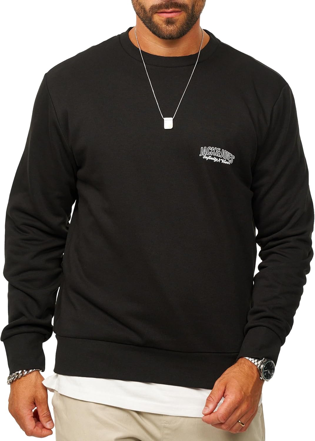 JACK & JONES Herren Sweatshirt mit Rundhals Crewneck Pullover Sweater für Männer im Regular-Fit