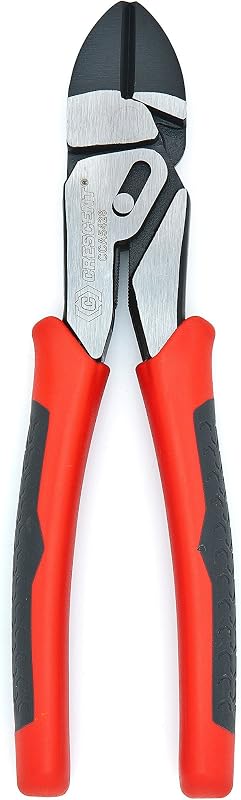 Crescent 8" Diagonal Compound Action Dual Material Cutting Plier - CCA5428 , Red | Compound Action Cutting Pliers, Hand Tool for Home Improvement and Repair