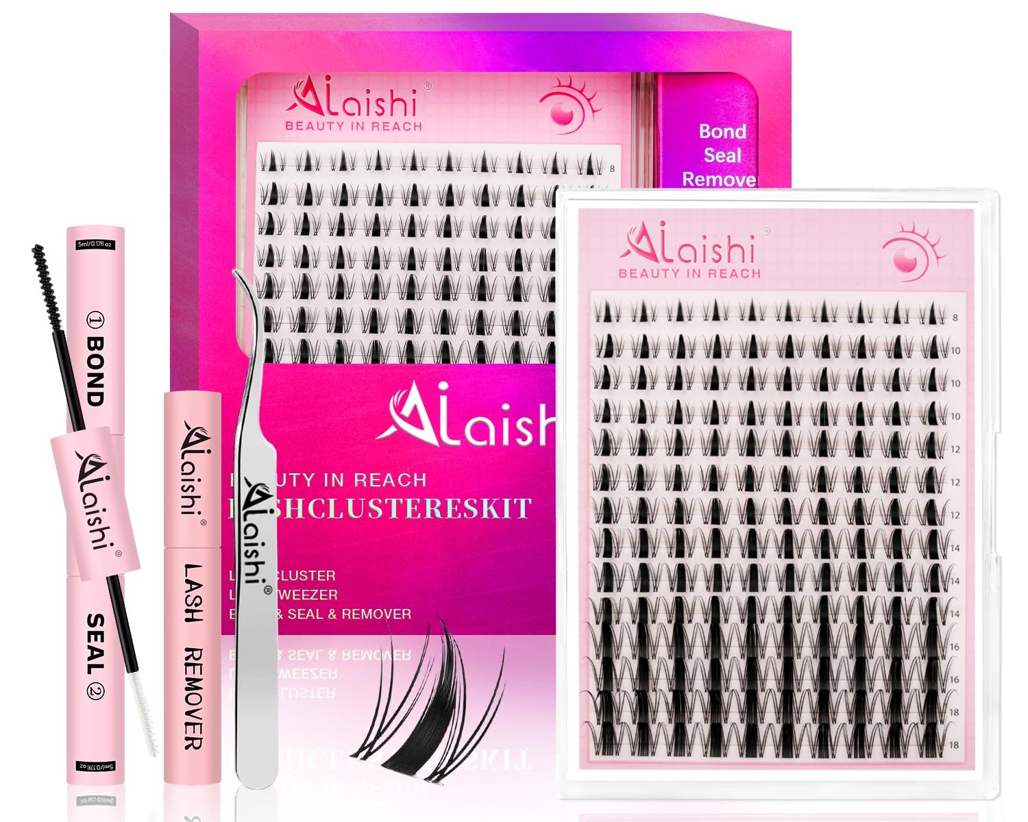 Lash Clusters Kit - 140 Pcs Eyelash Extensions for Natural Look