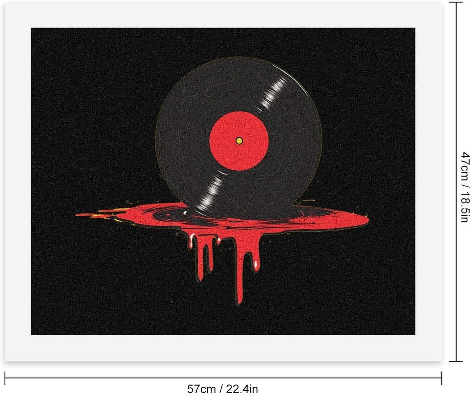 Bloody Music Vinyl Record Paint by Numbers for Adults DIY Oil Painting Kit Digital Paintings on Cotton Abstract Artwork 22x18 Inch