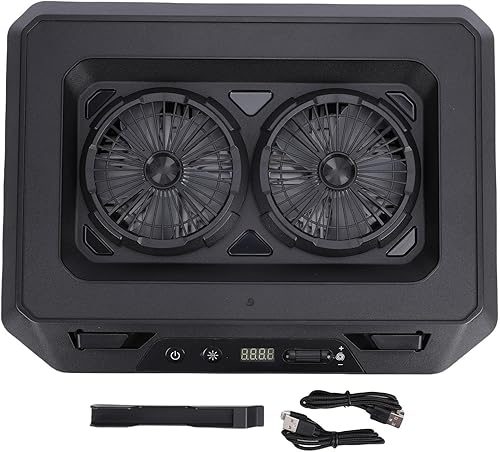 Miniatura 7 de CUIFATI Almohadilla de enfriamiento RGB para laptop, enfriador de laptop para juegos con 2 ventiladores para portátiles de 15.6 a 19 pulgadas,