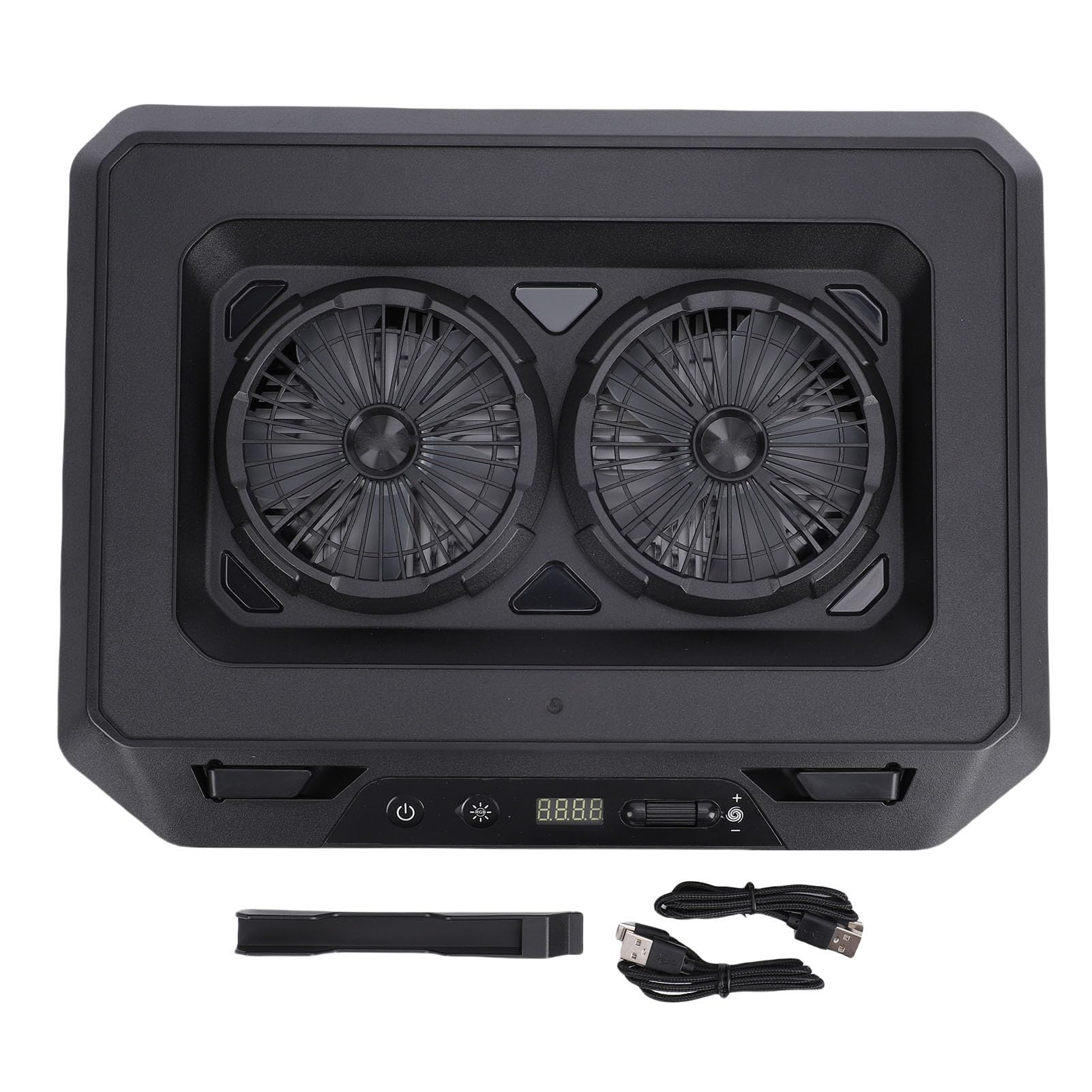 Cryfokt RGB Laptop Cooling Pad, Turbocharged Dual Fan Cooling | Alta velocità regolabile da 500-2300 giri/min, soluzione di raffreddamento efficiente, design ergonomico, adatto per laptop
