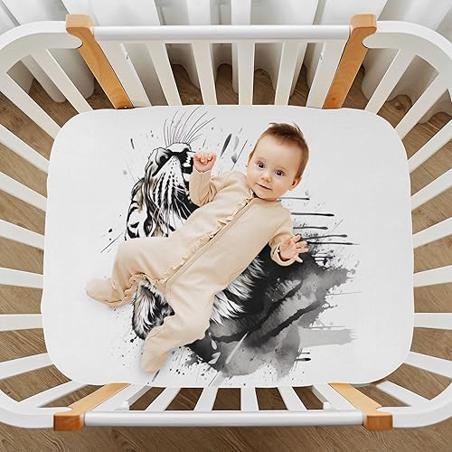 Miniatura 7 de Fitted Crib Sheets Black Roaring Tiger Baby Crib Sheets for Boy & Girl Toddler Mattress Sheets 21216039