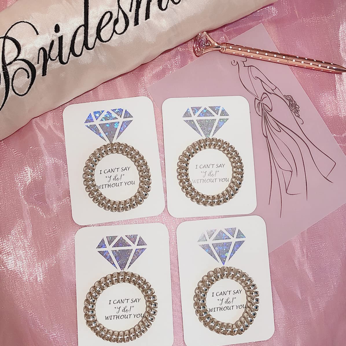 Amazon.com : Bridesmaid Gifts Coil Hair Ties Set of 12, Bridal Shower  Bachelorette Party Favors Scrunchies with Proposal Card,Bridesmaid Proposal  Gifts,Bride Tribe Maid of Honor Gift I Can't Say I Do Without