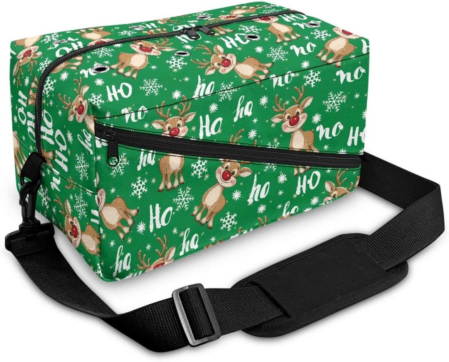 HOHO Moose Crochet Hook Case with Shoulder Strap Handle Knitting Needle Case Portable Crochet Organizer for Lighted Hooks, Needles and Accessories