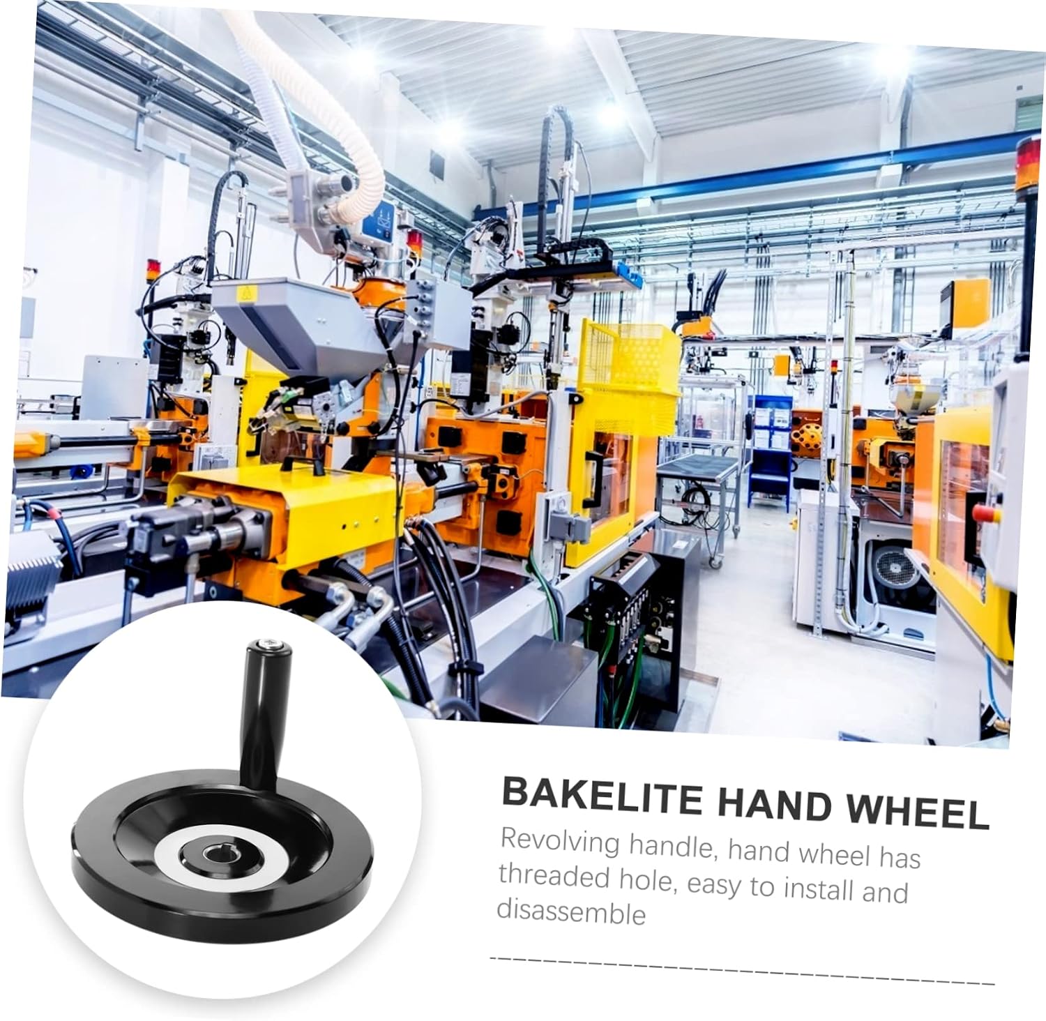 Unomor Round Hand Crank Wheel Handle Hand Wheel for Machine Tools for Precise Adjustments and Use Industrial and Manual Applications