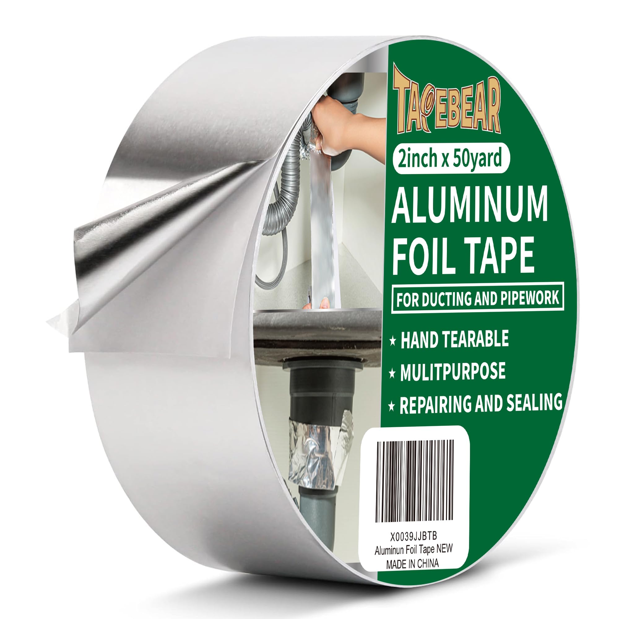 TAPEBEAR Aluminium tape, versterkt met een glasroosterweefsel