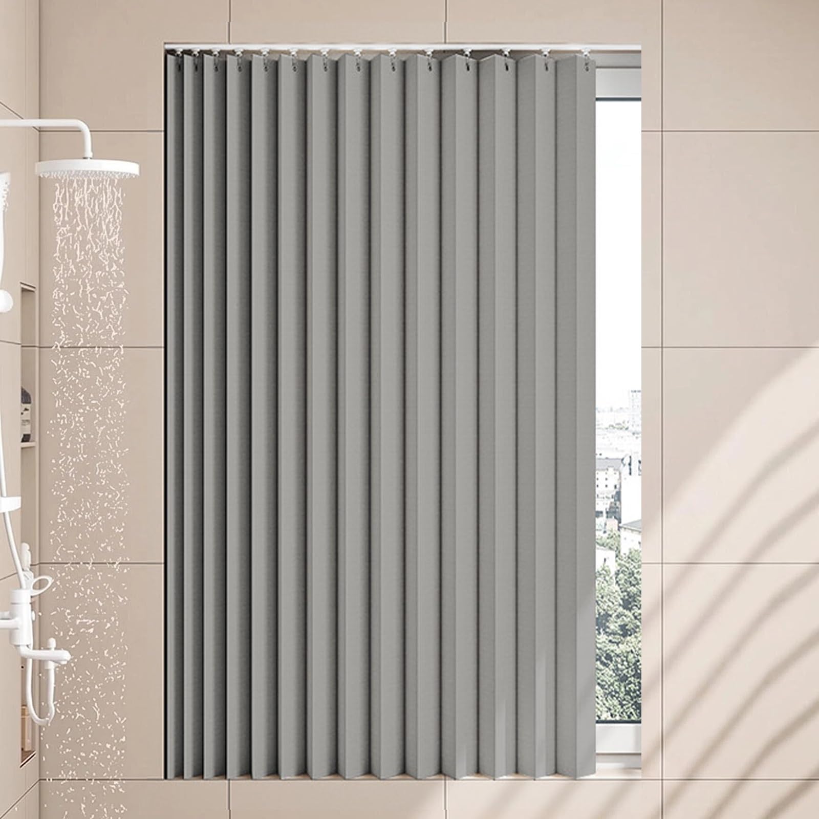Rideau de douche magnétique plissé pour cacher le sous évier de cuisine