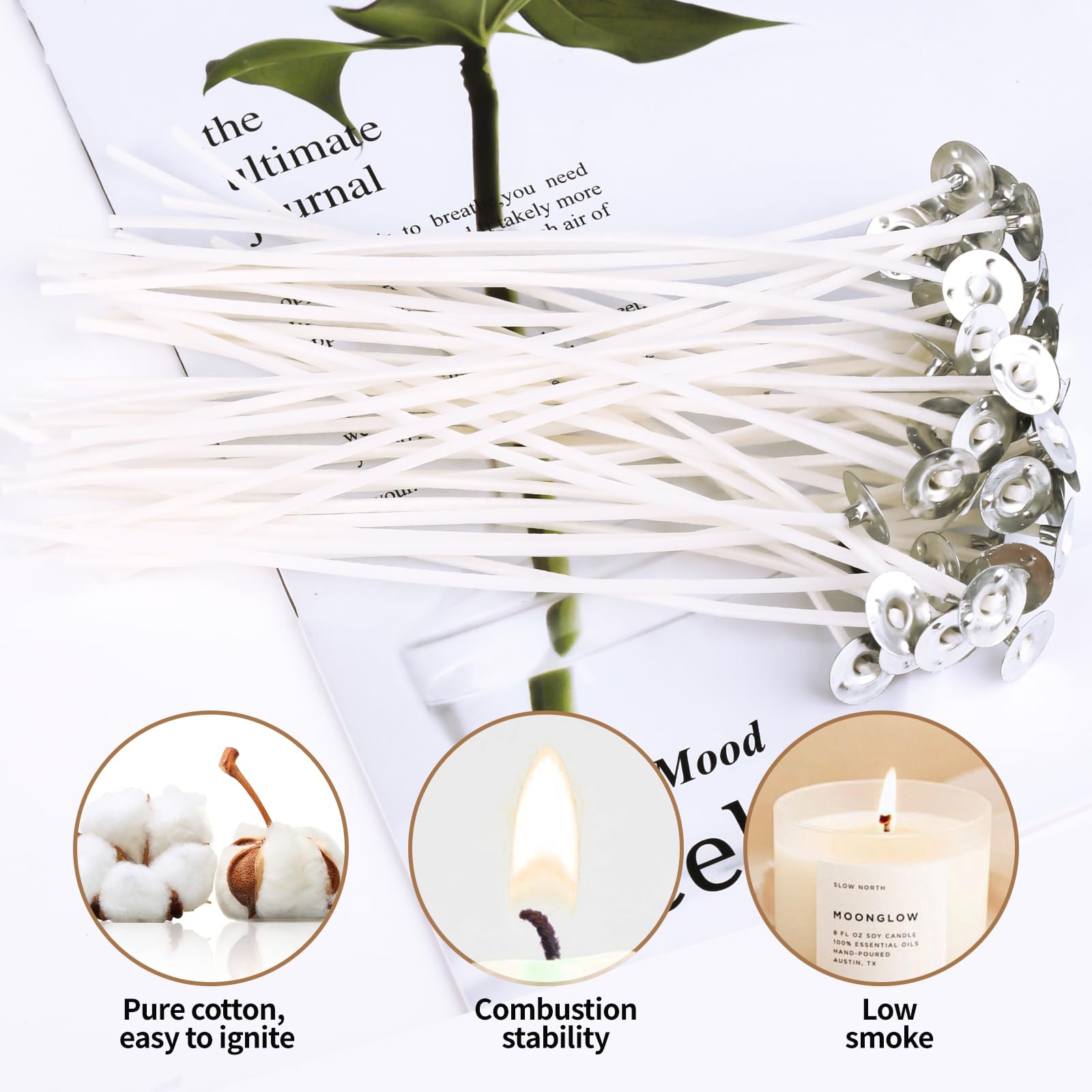 Produktbild von Kerzen Selber Machen Set 50 Stück Kerzendochte (15 Cm) – Baumwoll-Dochte Zum Kerzenmachen 15 Cm Docht