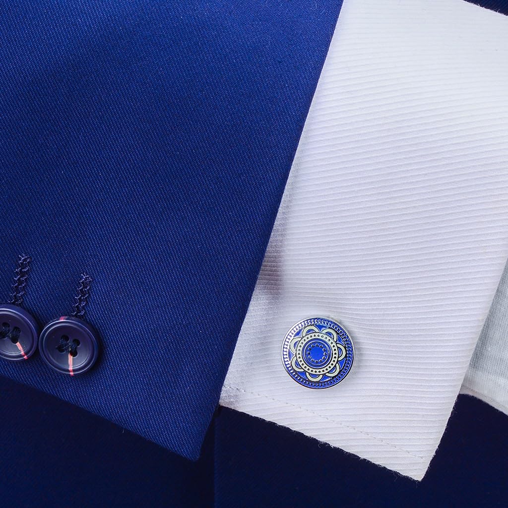 Gemelos Para Hombre Redondos Hexagonales Con Estrella - 1 Par De Latón Pulido, Elegantes Para Camisa Y Ocasiones Especiales