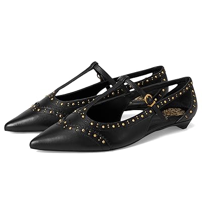 Vince Camuto Valkie Studded Kitten Heel T strap Flat Mule Women