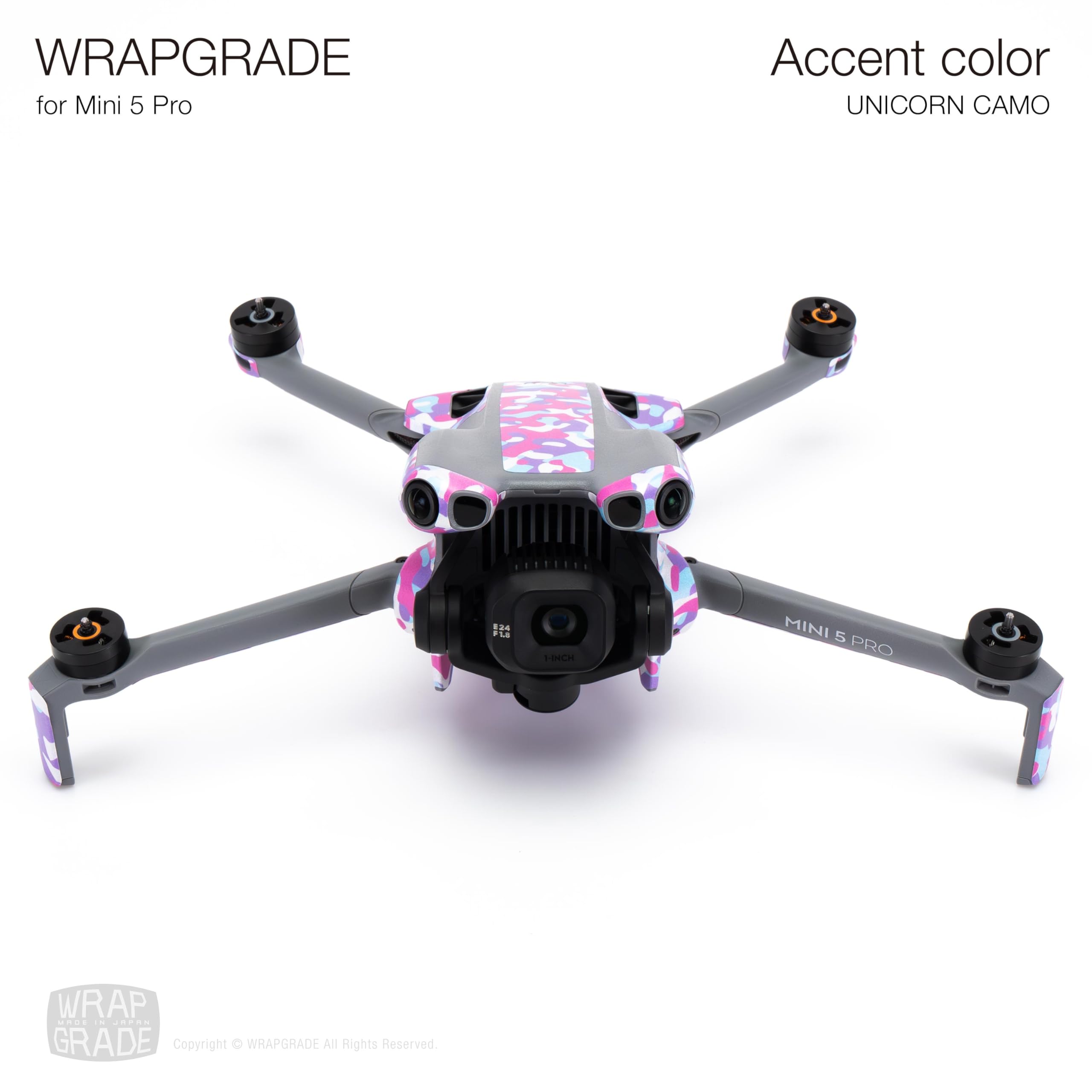 WRAPGRADE Skin Stickers Compatible with DJI Mini 5 Pro Accent Colour (Unicorn Camo) - Image 2