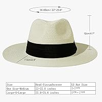 Vista 8 de Lanzom - Sombrero de paja playero para mujer, de ala ancha, plegable, estilo Fedora, UPF50+