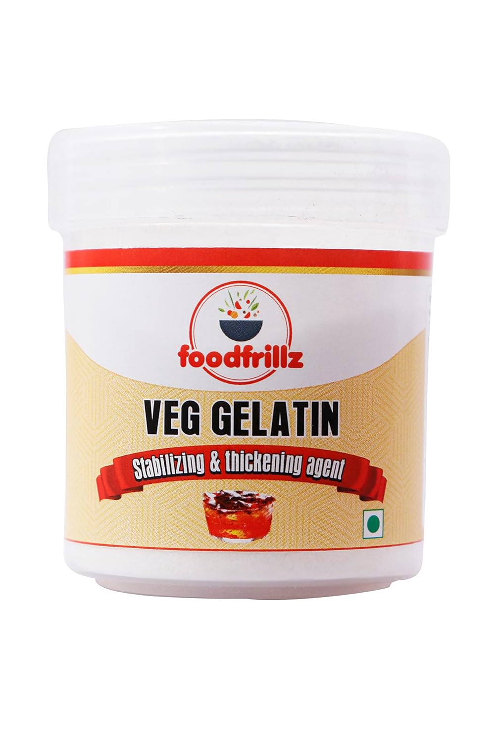 foodfrillz Veg Gelatin Powder, 25 g for Jelly Making Food Grade and Face Mask, Gelatin for