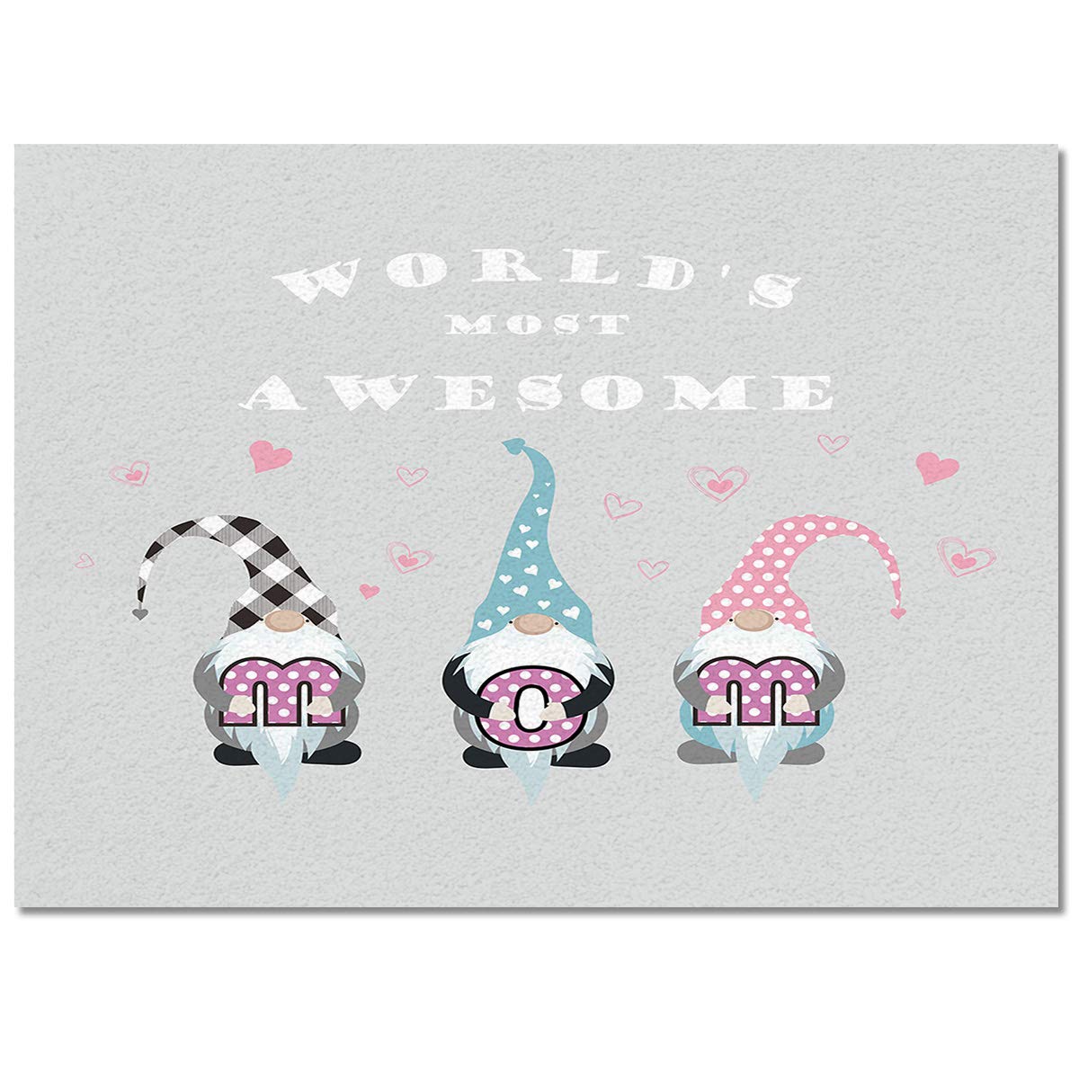 Ocean Party Indoor Collections Area Rugs-Comfort Luxury, Ultra Soft Non-Slip Floor Mat Pad Carpets for Living Room Bedroom Entryway Decor-World's Most Awesome MOM,Mother's Day Dwarf White Background