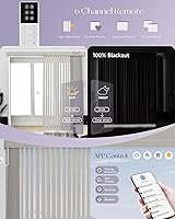 Vista 3 de Graywind Persianas verticales motorizadas compatibles con Alexa Google Privacidad reversibles opacas persianas verticales inteligentes control Beige