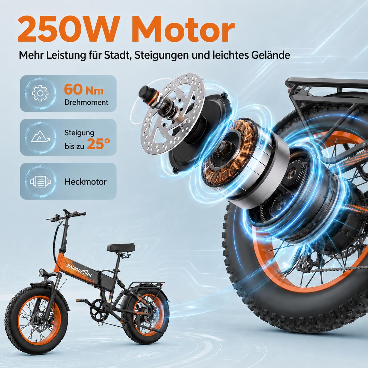 20 Zoll Fat Tire E Bike Klapprad, mit 48V 20Ah Akku Bis zu 120KM, 60 Nm Geeignet für jedes Gelände, 7-Gang, Vollfederung, hydraulische Scheibenbremsen, Elektrofahrrad für Herren und Damen,