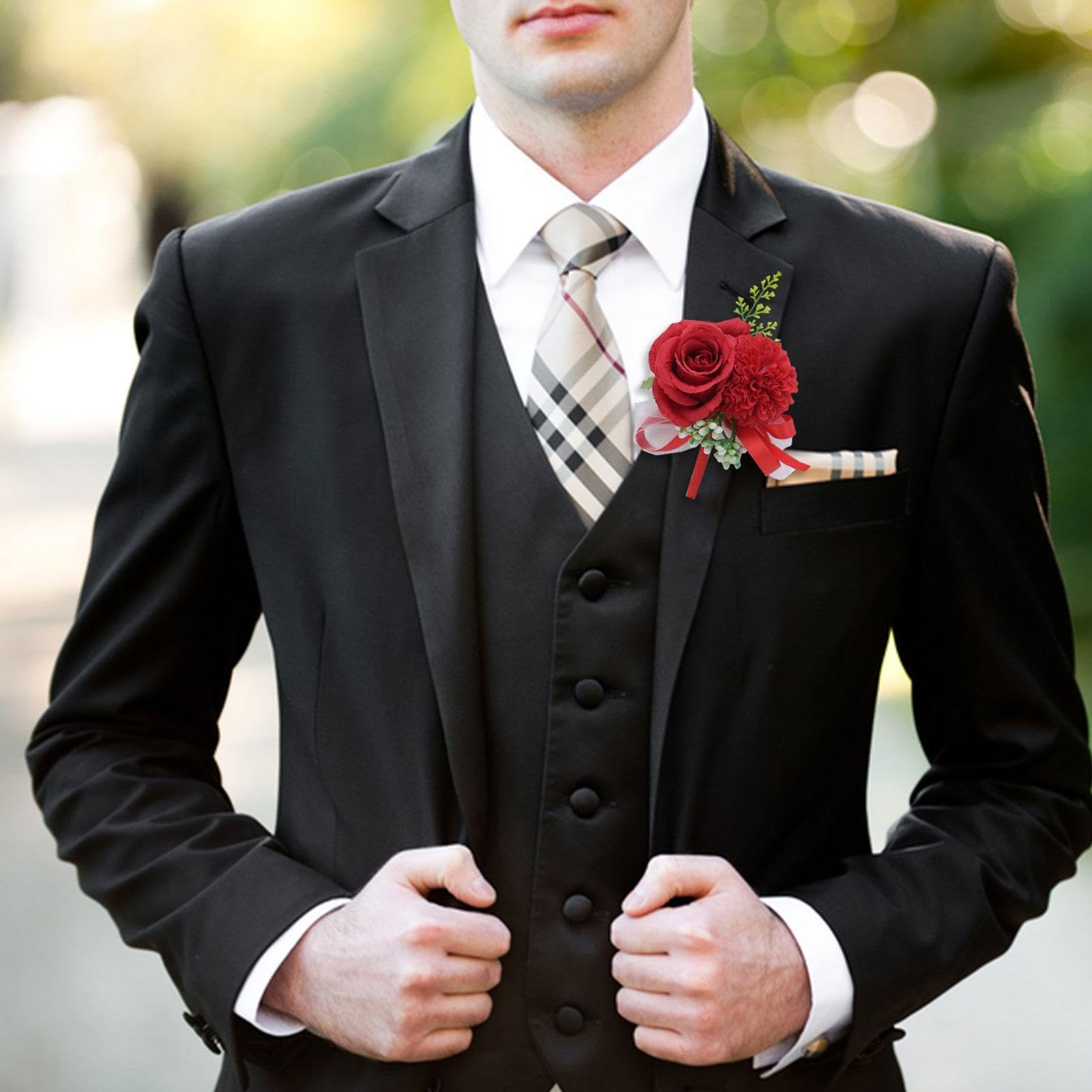 Boutonnière de Mariage pour Hommes, de Boutonnière, Boutonniere Mariage, Boutonnière Corsage Mariage, pour La Fête Mariage Bal Homme de Décoration