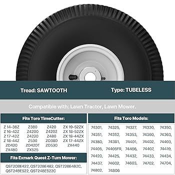 Amazon.com: 105-3471 Front Wheel and Tire Assembly for Lawn