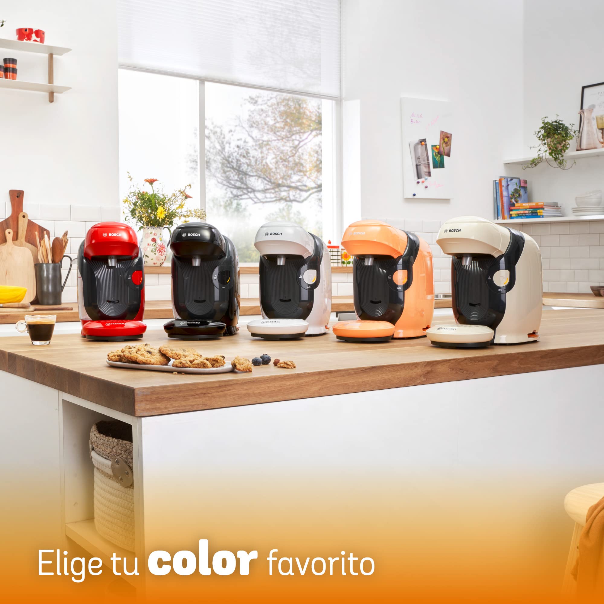 BOSCH máquina multibebida TASSIMO STYLE, TAS1102, hasta 70 bebidas, OneTouch, servicio individual, tamaño compacto, INTELLIBREW, negro