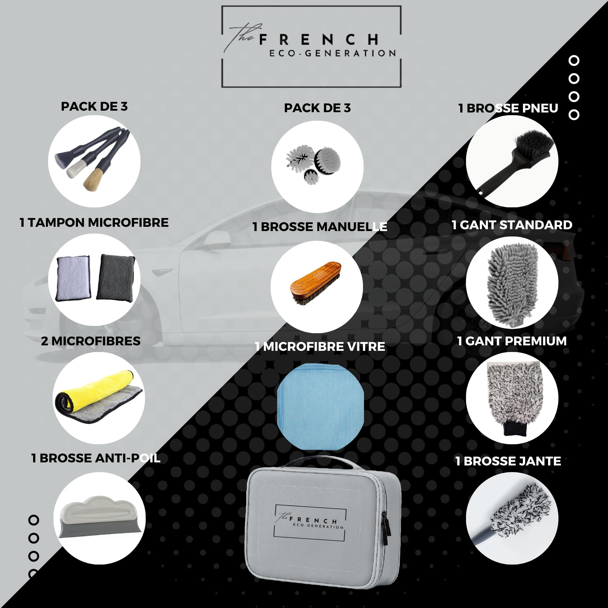 Kit de limpieza para coches profesional para detallado de autos y motos, incluye microfibra, cepillo para limpieza de llantas, guante de lavado, pincel