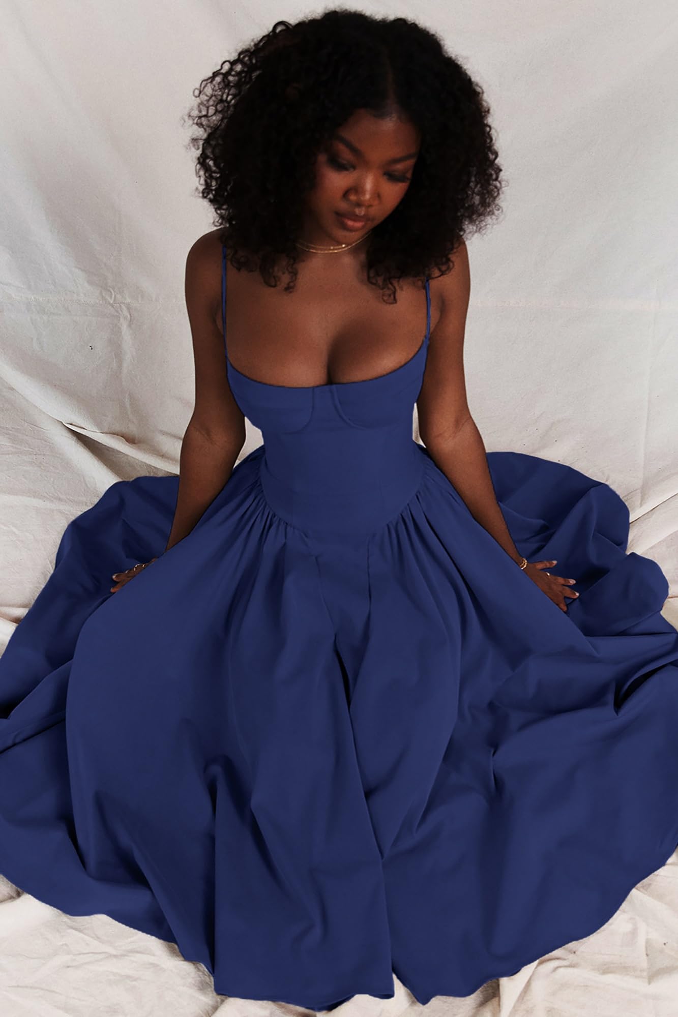 Amazon.com: Yokqexz Women's Cocktail Dresses Sleeveless Empire Skater Dress  Sexy Bandeau Top Waist Tie Midi Mini Swing Ladies Party Dresses (Color :  Blue, Size : Large) : Clothing, Shoes & Jewelry