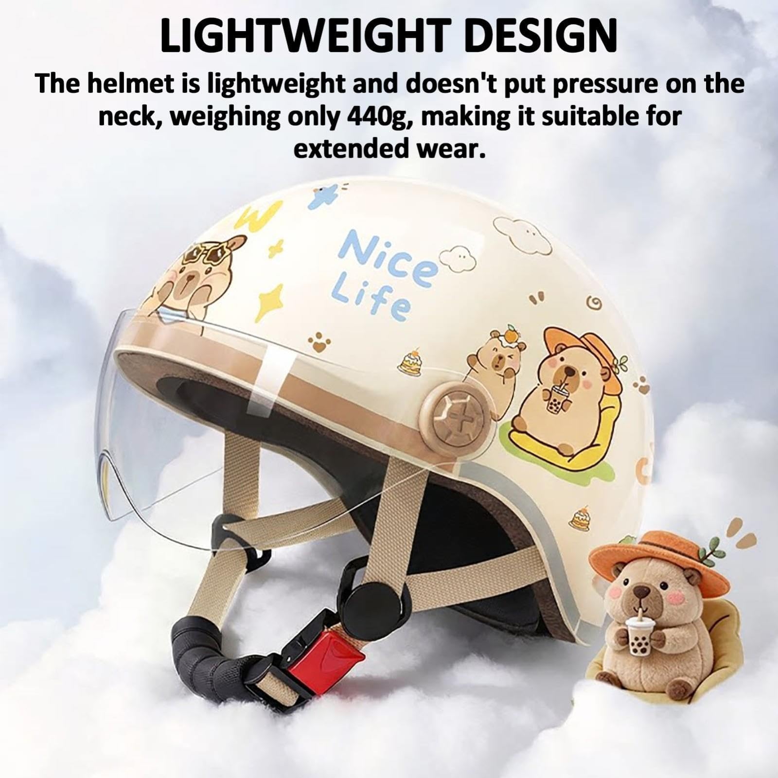 Simpatico Mezzo Casco Da Moto 3/4 Per Bambini Da 3 A 12 Anni