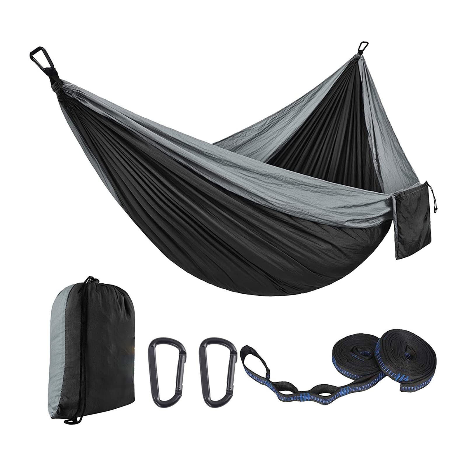 amaca da campeggio, 270 x 140 cm con borsa per il trasporto in nylon 210T per 2 persone fino a 150 kg di capacità carico da giardino