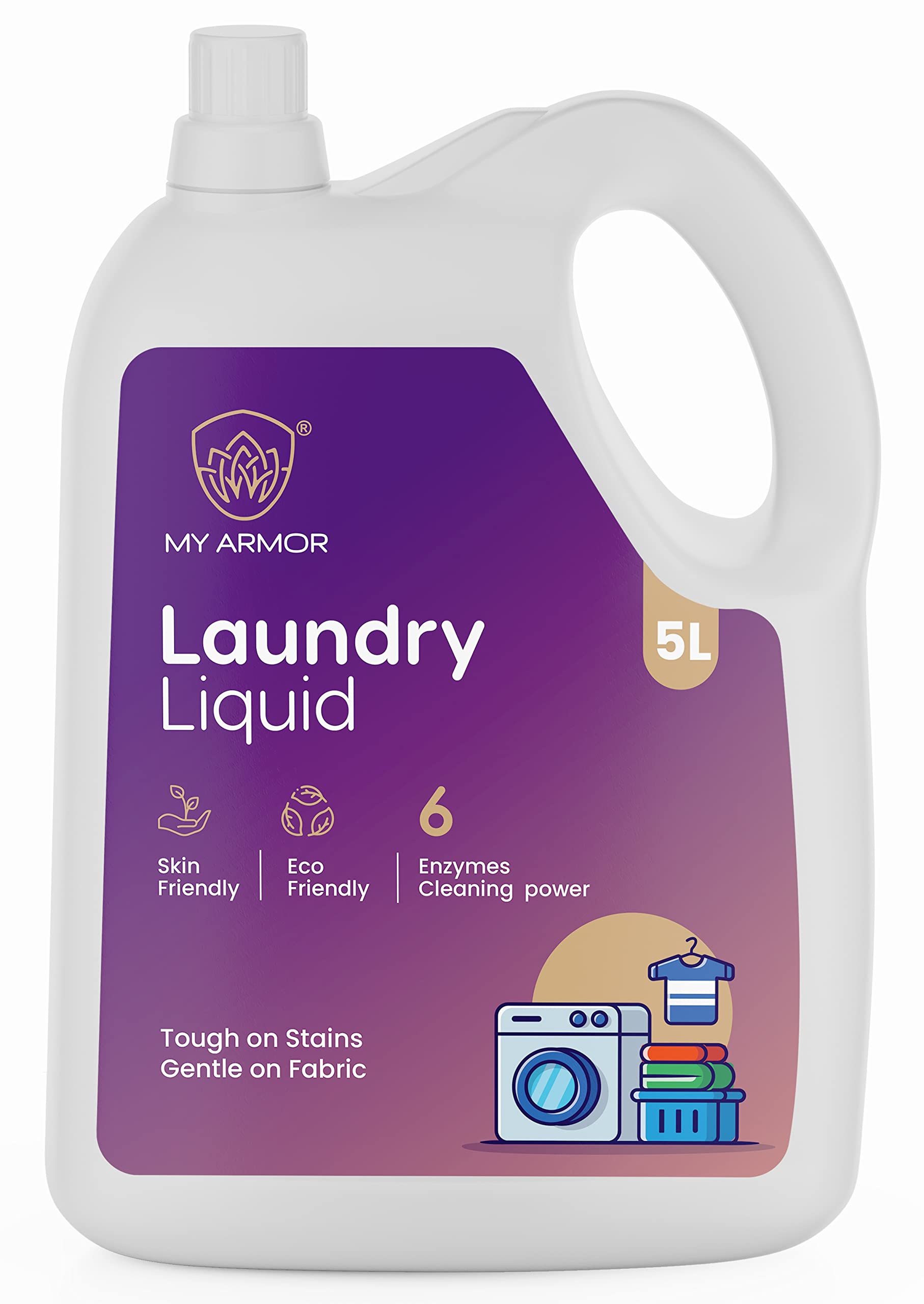 MY ARMOR Laundry Liquid | Plant Based | Biodegradable, Non-Toxic, Eco-Friendly | Baby & Pet safe | Non-corrosive, Liquid Laundry detergent for Front & Top Load - 5 Litre (B0BZHZBW5P) Amazon Price History, Amazon Price Tracker