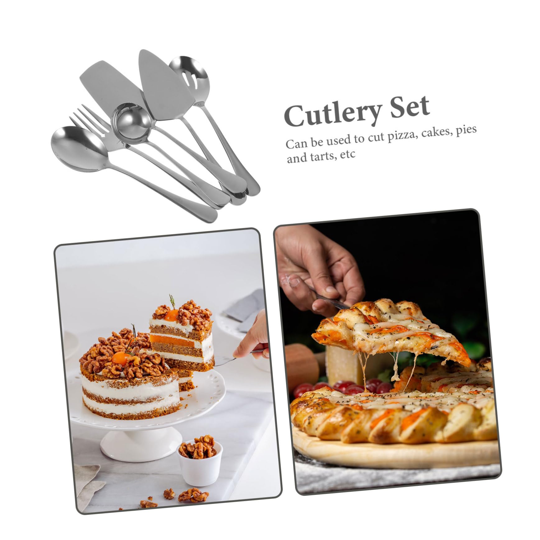 Gatuida Cuchillos para Pastel de Acero Inoxidable Conjunto de Utensilios para Servir Tartas Cuchara y Espátula para Repostería para Fiestas y Banquetes