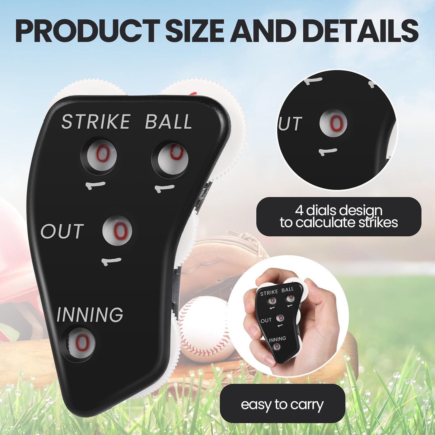 6 Pcs Baseball/Softball Umpire Accessories Set Including Umpire Shirt Hat Indicator Brush Ball Bag for Men Referee - Image 5