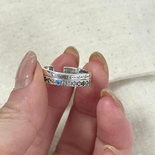 Miniatura 278 de 925 Sterling Silver Ring Minimalist Adjustable Rings Band Handmade Rings for Women Girls