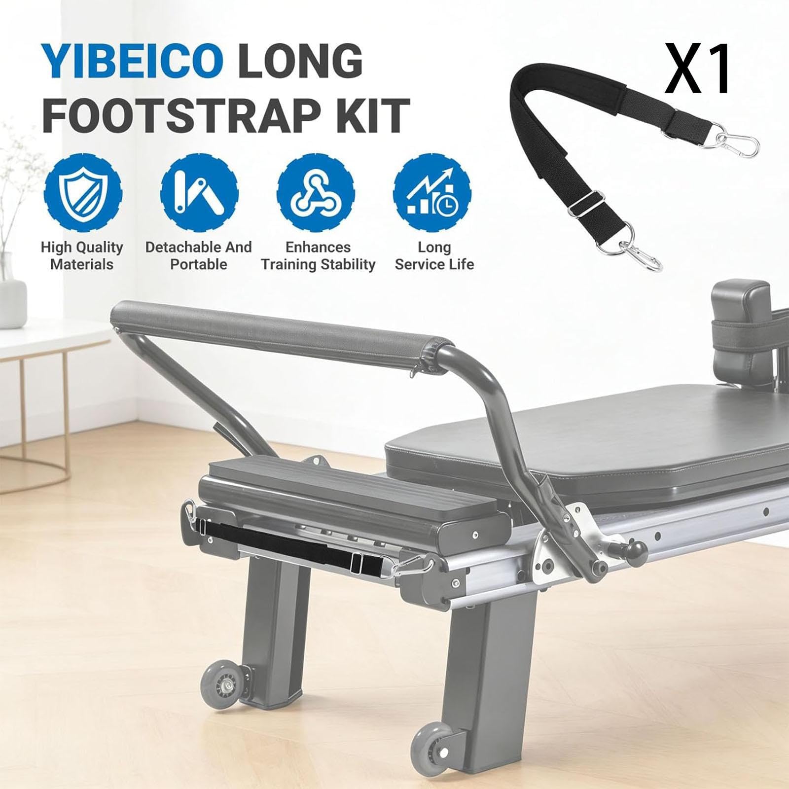 Cinghia per Piedi da Pilates, Cinghia Yoga e Ginnastica, Allenamento Regolabile 60-78 Cm, Accessori per Pilates, Grado di Fissare la Postura PER Fitness Gambe e Corpo Allungamento