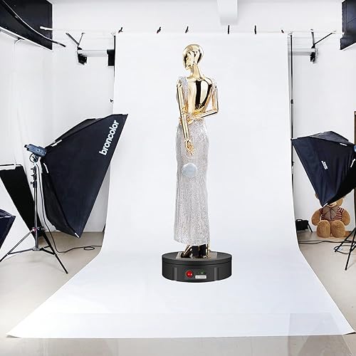 Miniatura 2 de JAYEGT Soporte de exhibición giratorio motorizado, tocadiscos eléctricos giratorios de 360 grados para exhibición de productos de fotografía,