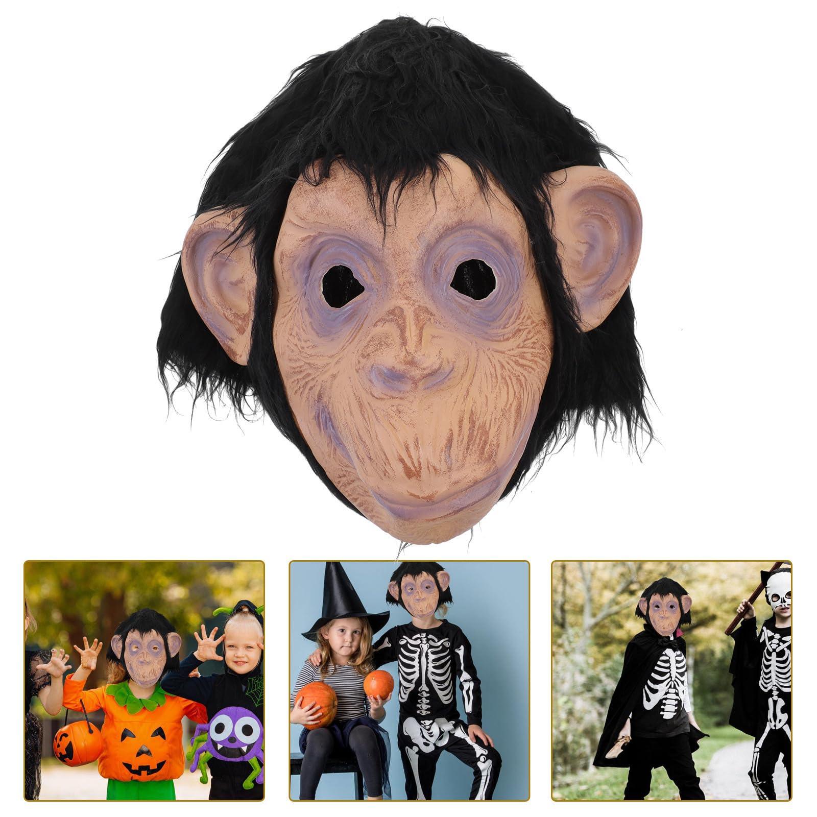IMIKEYA 2 Piezas Máscara de Cabeza de Gorila de Látex y Felpa para Cosplay
