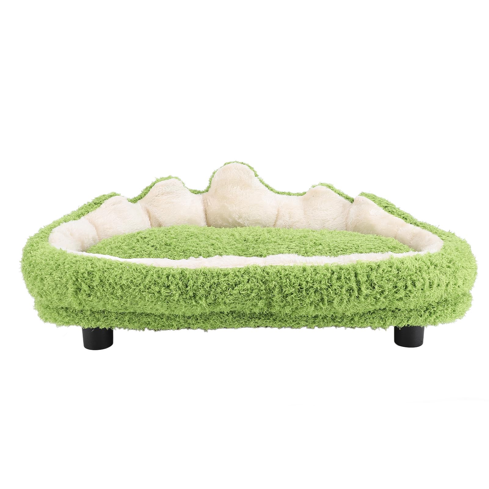 Canapé pour chat en peluche verte lit confortable salon