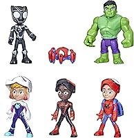 Vista 1 de Marvel Hasbro - Paquete de figuras de acción de Spidey y sus increíbles amigos, revelación de héroe, con función de máscara abatible, a escala de 4