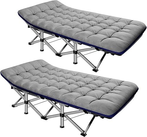 Miniatura 53 de ABORON Cuna de campamento para adultos de 28 pulgadas extra ancha, 2 unidades, catre Oxford 1200D resistente para dormir, cama de campamento
