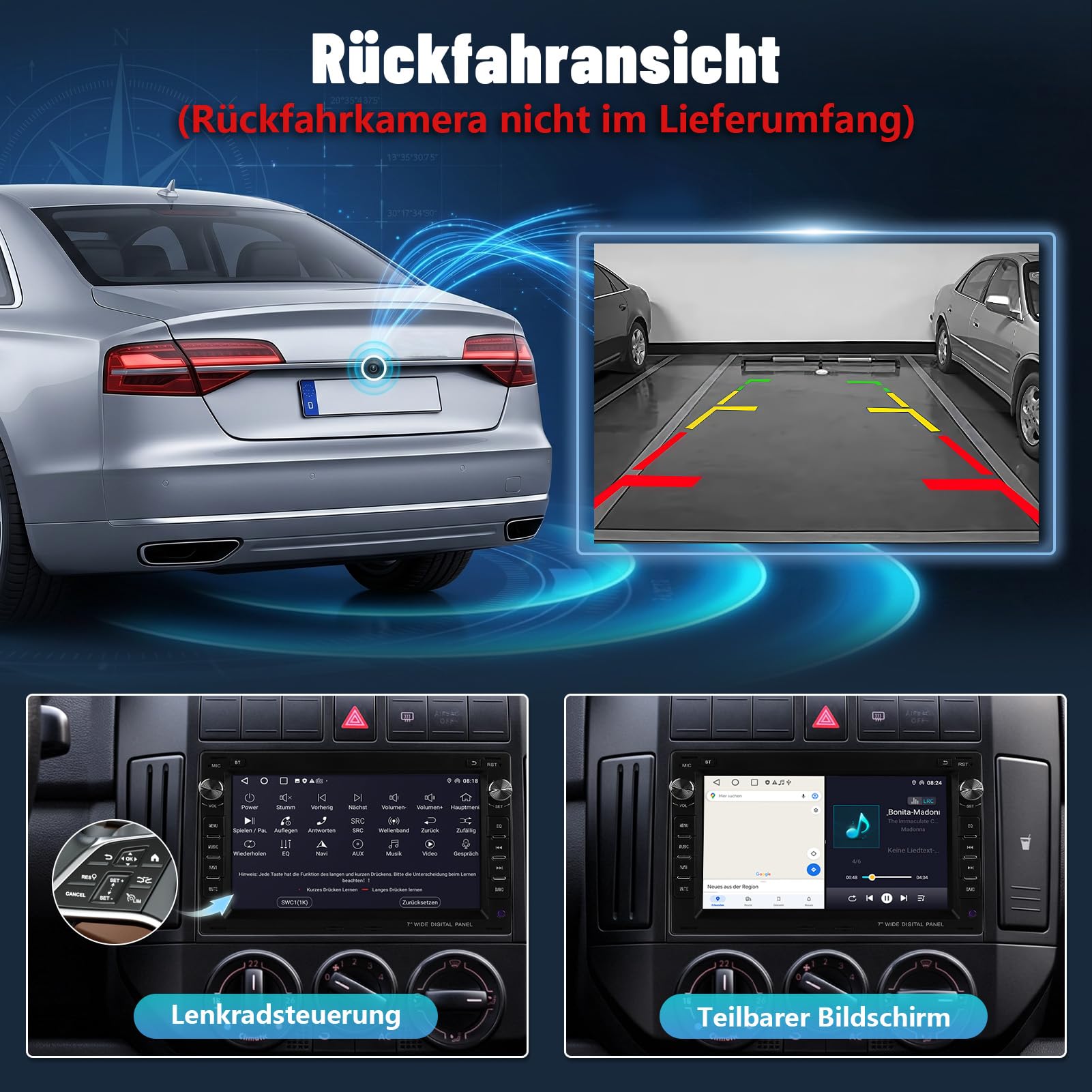 Ledio Bluetooth Autoradio mit Bildschirm für VW Golf 4 Polo MK3/4 9N T5 Passat B5 Seat Skoda, Doppel Din Auto Radio mit Navi WLAN FM Dab Radio, Apple Carplay, Android Auto, Android 14 GPS, 7 Zoll