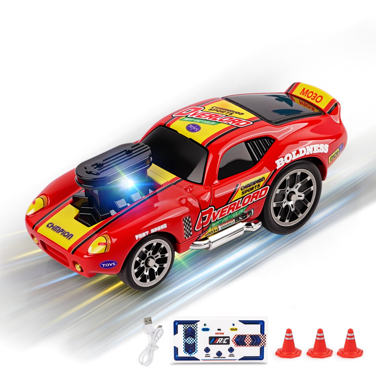 funnykid Mini Drift RC Cars, Remote Control Cars Gift Set Toys for 3 4 5 6 7 8 9 10 Year Old Boys, Alloy Body, 3 Speed