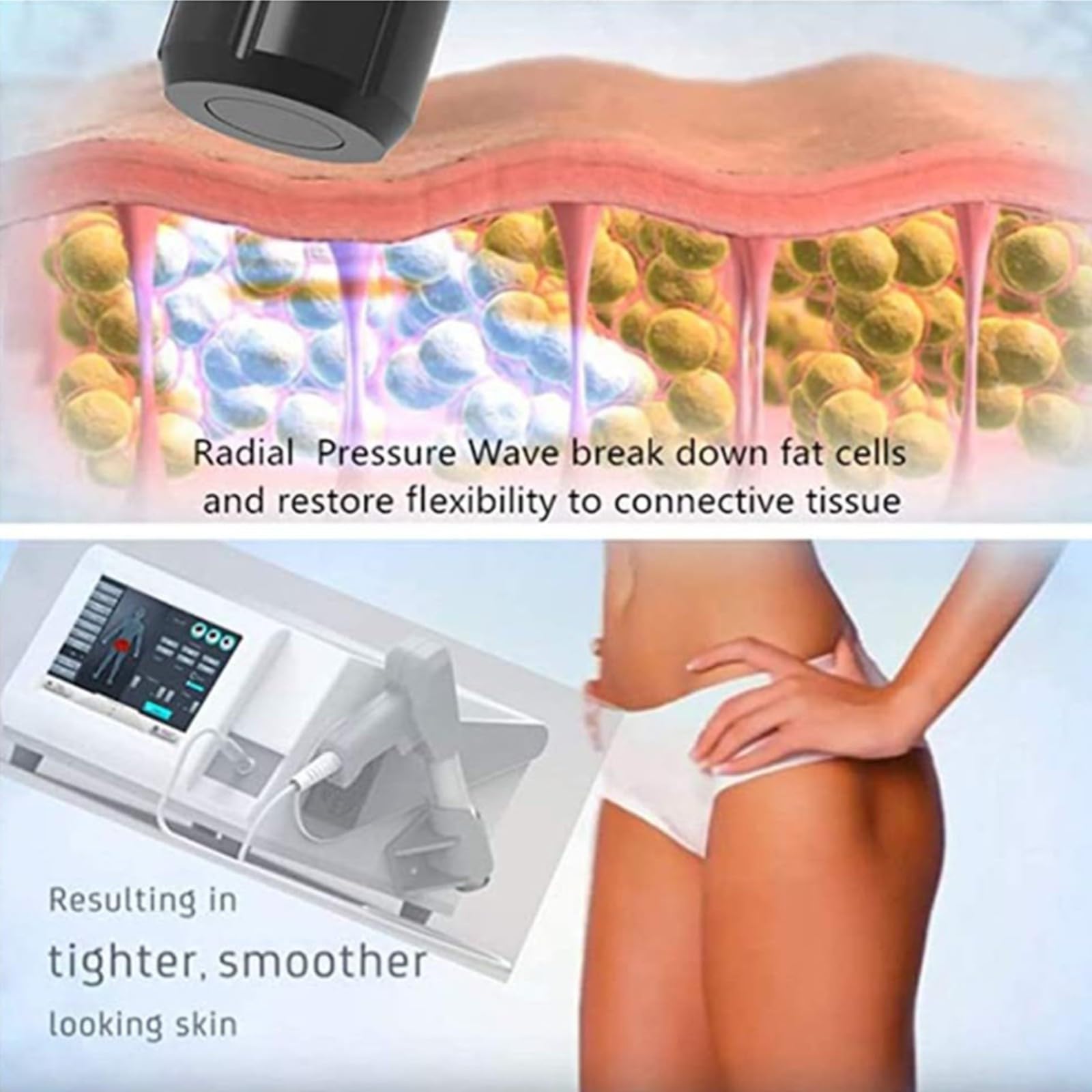Macchina per Terapia Ad Onde D'urto Strumento Pneumatico per Fisioterapia Ad Onde D'urto Massaggiatore Muscolare Profondo Dispositivo Relax con 11 Teste Massaggianti per Sollievo dal Dolore