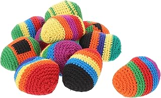 SUPVOX Pack of 12 Hand-Woven Sandbags Bean Bags Toddler Toy Sand Toy for Knitted Kicksack Multicoloured Kickball Soft Kickbag Balls Mini Sandbags Sandbag