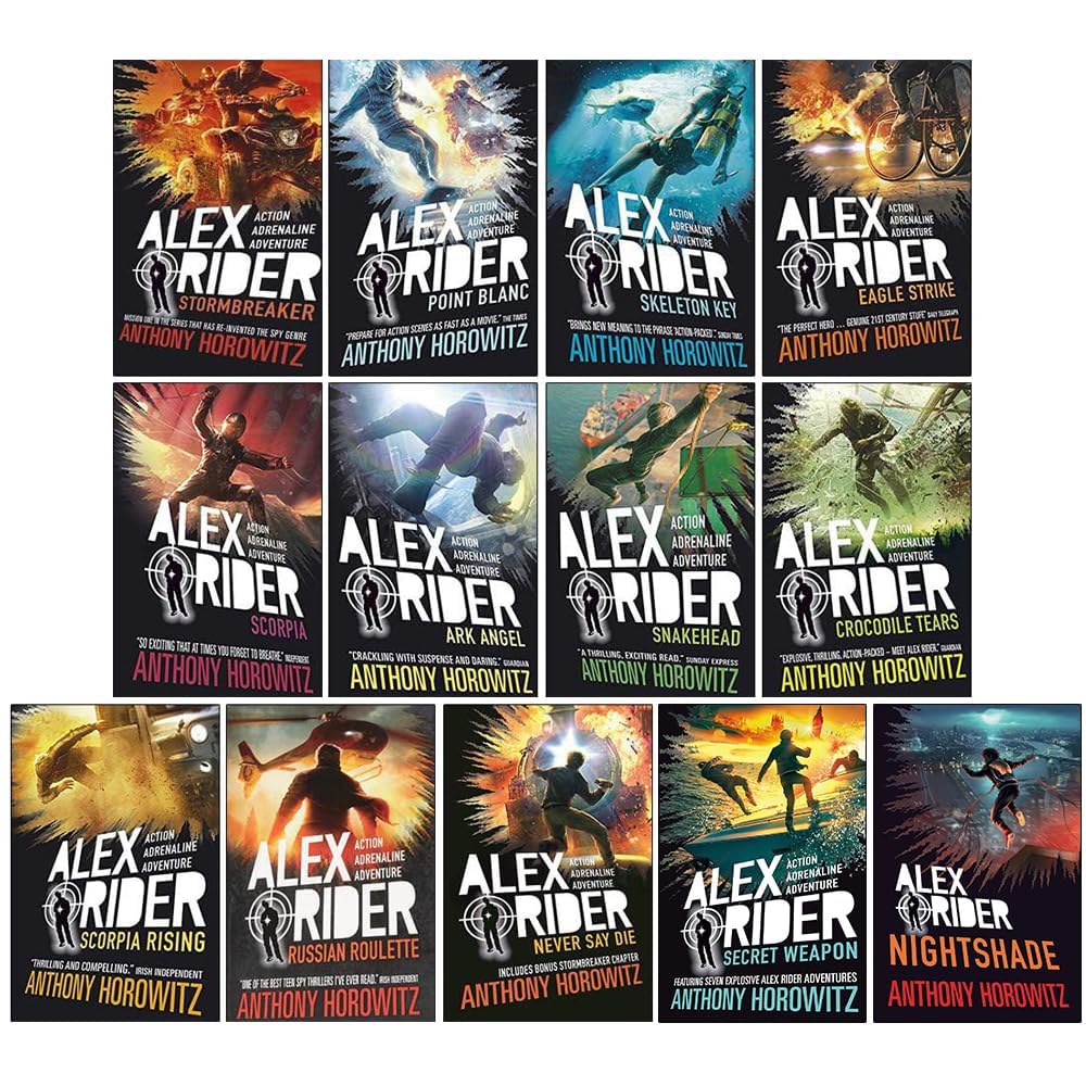 Alex Rider Series 13 Books Collection Set By Anthony Horowitz (Stormbreaker, Point Blanc, Skeleton Key, Eagle Strike, Secret Weapon, Nightshade & More) - Image 3