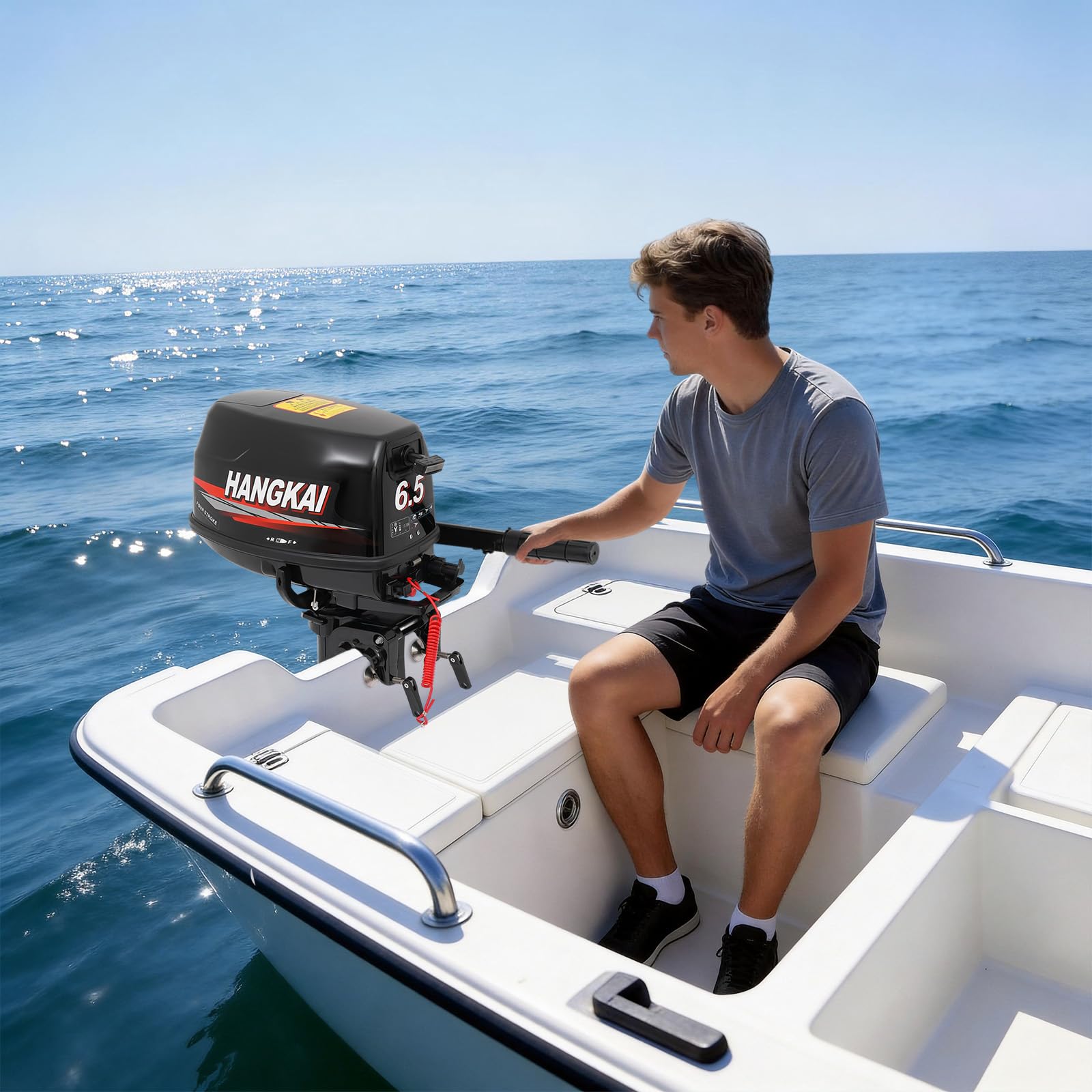 Motores fueraborda para barcos 6.5 HP 4 tiempos para bote inflable