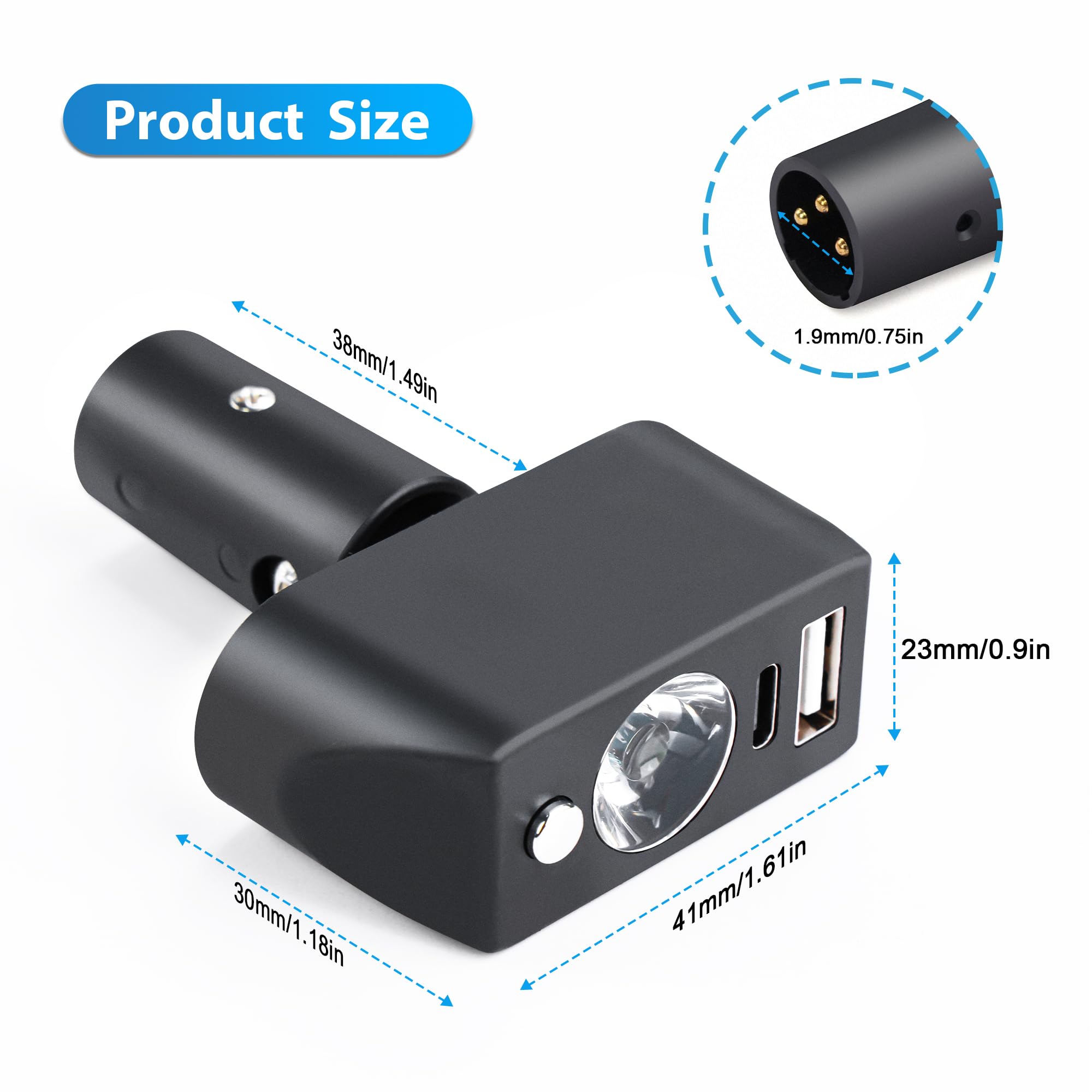 Accesorios para silla de ruedas eléctrica con luz LED, cabeza XLR de 3 pines, ángulo ajustable de alto brillo, driver de iluminación nocturna para la mayoría de modelos de silla de ruedas motorizada