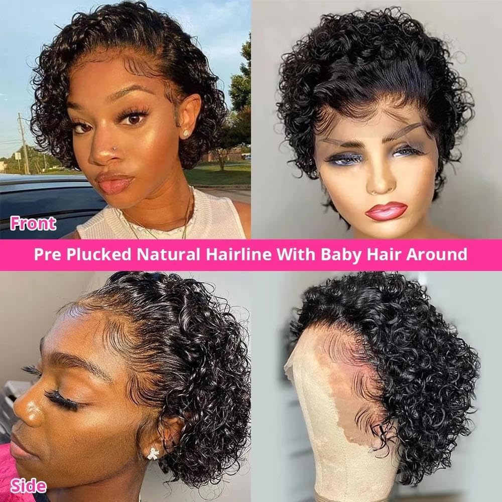 Haarpflege 13x4 Spitze Frontal Echthaar Perücke Kurze Bob Perücken Für Frauen(Full Machine Wig)