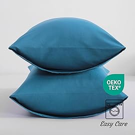 NTBAY Toddler Pillow Cases Set of 2, 2 Pack Brushed Microfiber 14x20 Pillow Cases, Soft, Wrinkle, Fade, Stain Resistant Teal Blue Pillow Cases with Envelope Closure, 14x20 Inches, Teal Blue