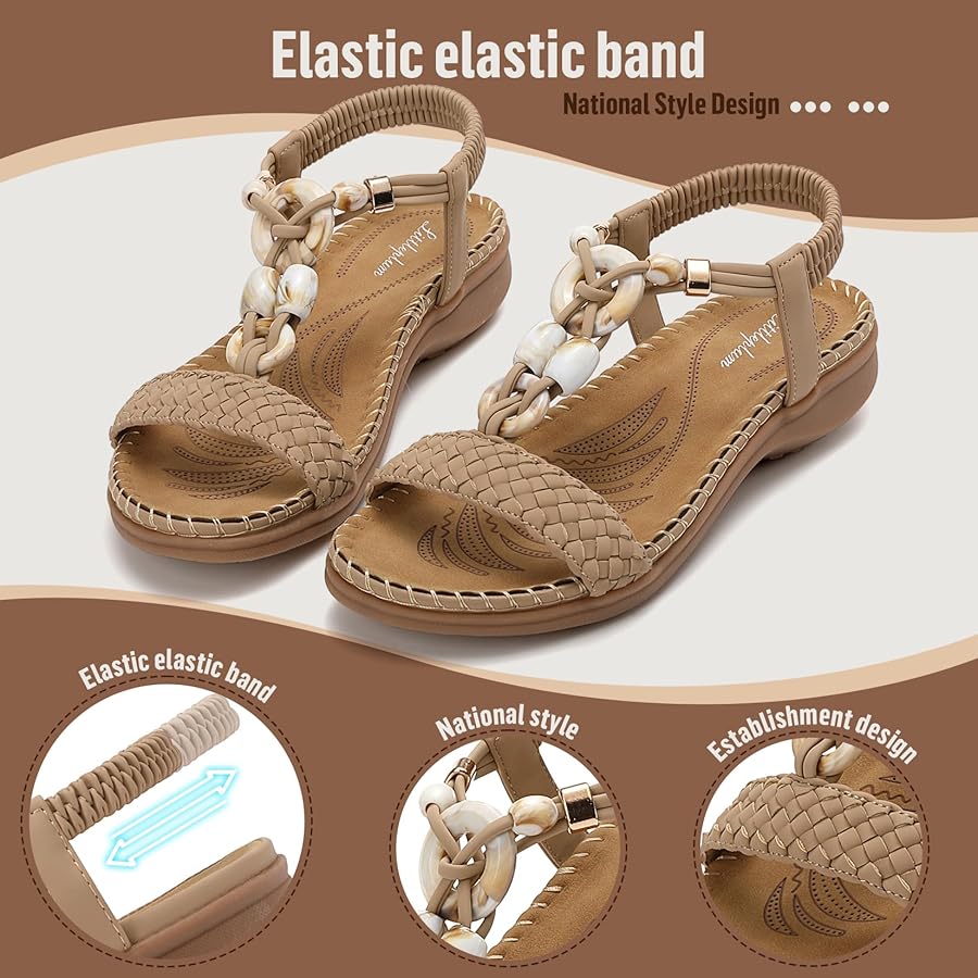 Littleplum Sandali Donna Bohémien Con Separatore E Supporto Arco Plantare - Comodi Piatti - 3