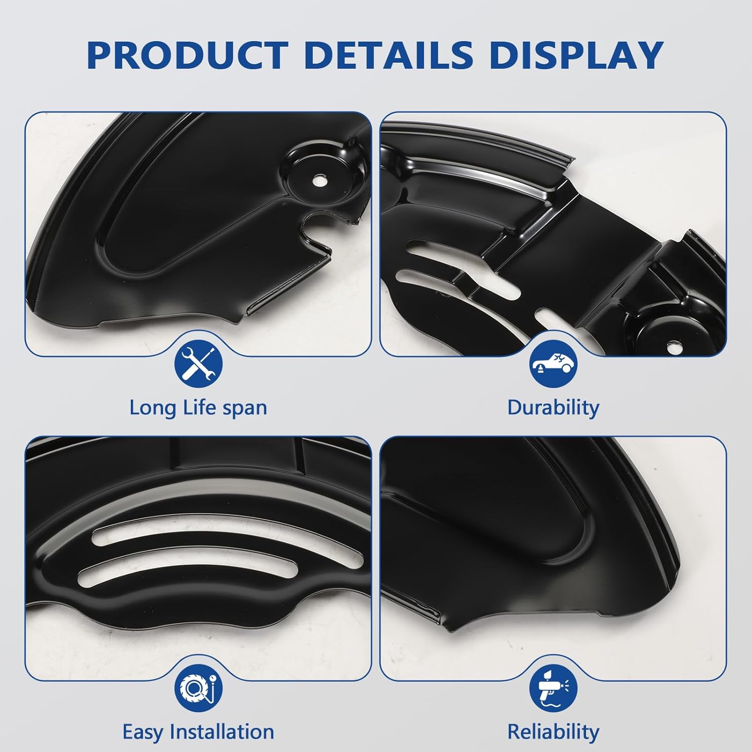 2PCS Brake Dust Shield Splash Front Left & Right Side for 2010-2020 F-150, 2007-2022 Expedition, 2007-2023 Navigator Replacement 9L1Z2K004B 9L1Z2K005B